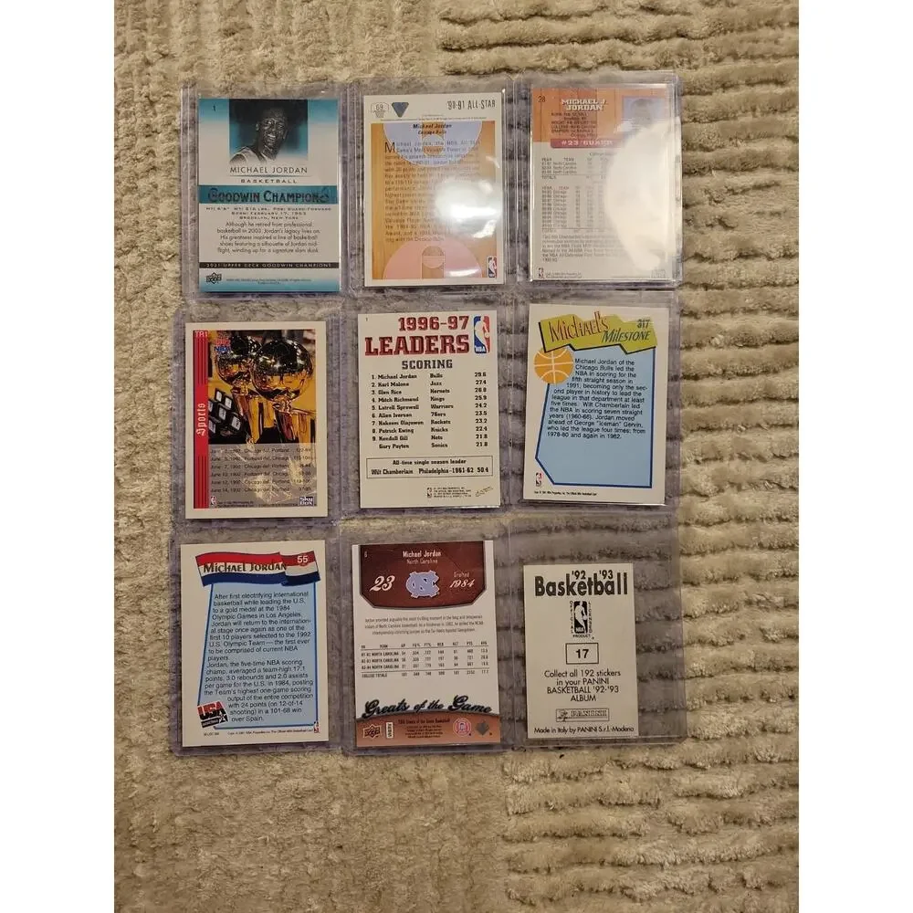 Michael Jordan Lot 9 Cards upper deck Chicago Bulls Basketball Cards